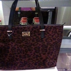 New kate spade Cheetah maroon faux fur tote!